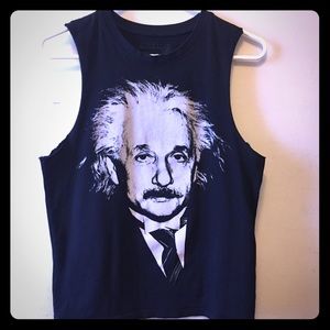 Sleeveless tank with Einstein graphic print